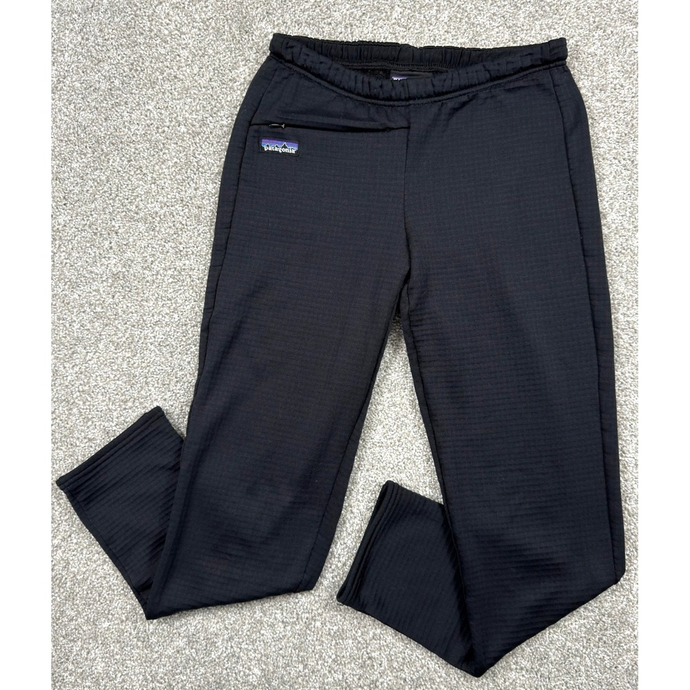 Vintage Patagonia R1 Pants Womens XS Black Polartec Grid Fleece USA 40211